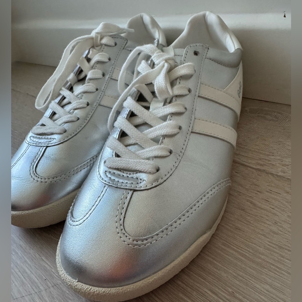 Gola Silver and White Women's Sneakers